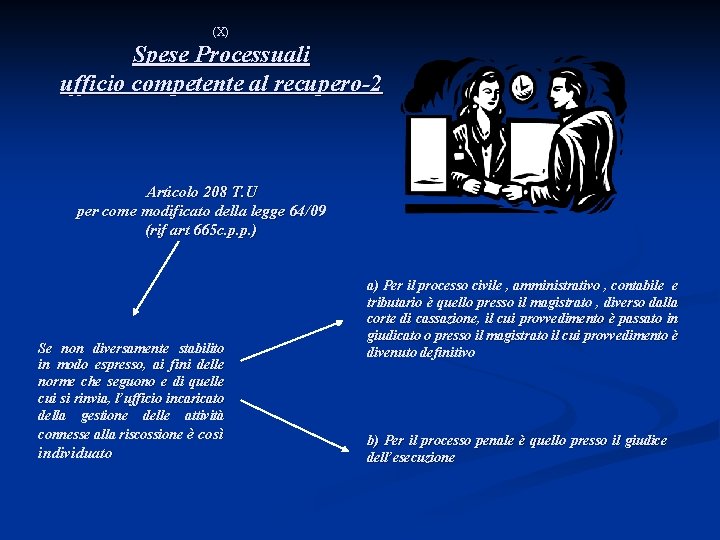 (X) Spese Processuali ufficio competente al recupero-2 Articolo 208 T. U per come modificato