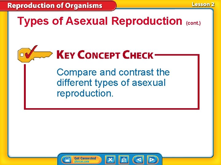 Types of Asexual Reproduction (cont. ) Compare and contrast the different types of asexual Types of Asexual Reproduction (cont. ) Compare and contrast the different types of asexual