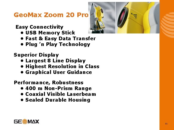 Geo. Max Zoom 20 Pro Easy Connectivity • USB Memory Stick • Fast &