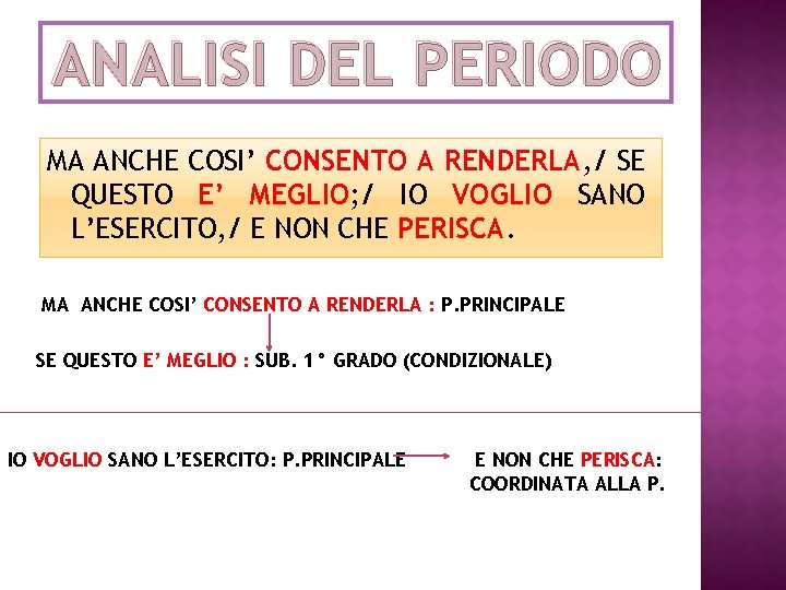 ANALISI DEL PERIODO MA ANCHE COSI’ CONSENTO A RENDERLA, / SE QUESTO E’ MEGLIO;