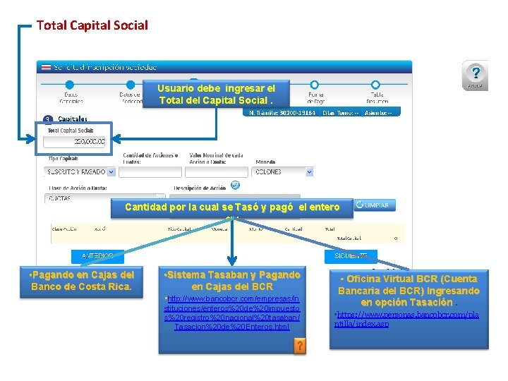 Total Capital Social Usuario debe ingresar el Total del Capital Social. Cantidad por la