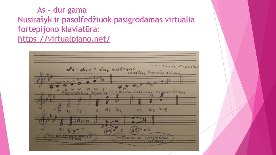 As – dur gama Nusirašyk ir pasolfedžiuok pasigrodamas virtualia fortepijono klaviatūra: https: //virtualpiano. net/