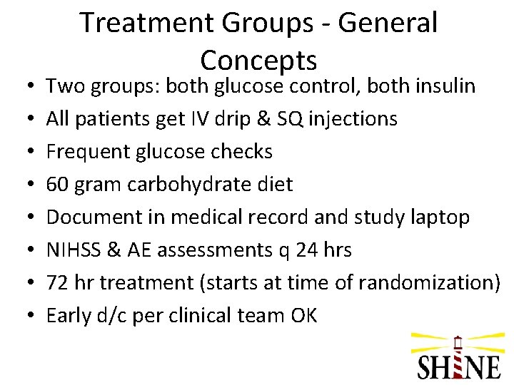  • • Treatment Groups - General Concepts Two groups: both glucose control, both