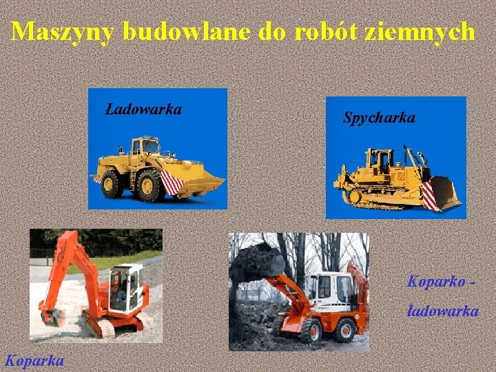 Maszyny budowlane do robót ziemnych Ładowarka Spycharka Koparko ładowarka Koparka 