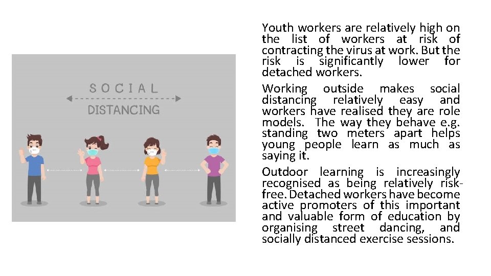 Youth workers are relatively high on the list of workers at risk of contracting