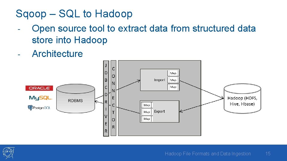 Sqoop – SQL to Hadoop - Open source tool to extract data from structured