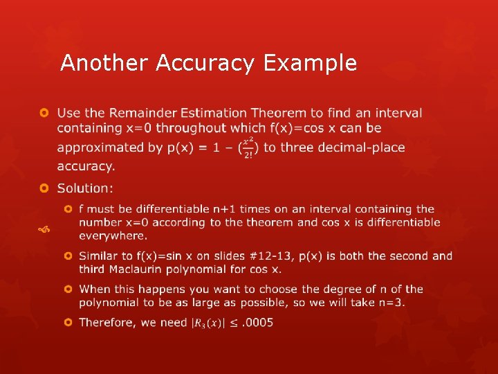 Another Accuracy Example 