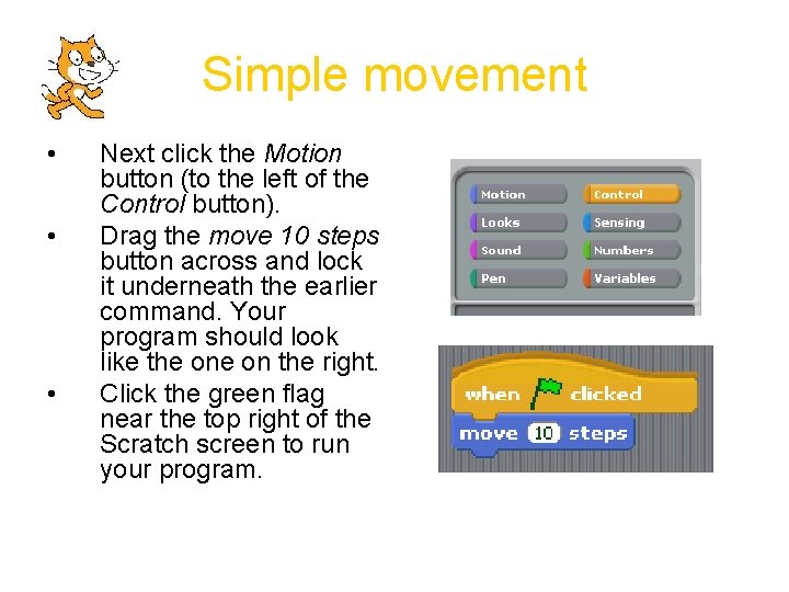 Simple movement • • • Next click the Motion button (to the left of