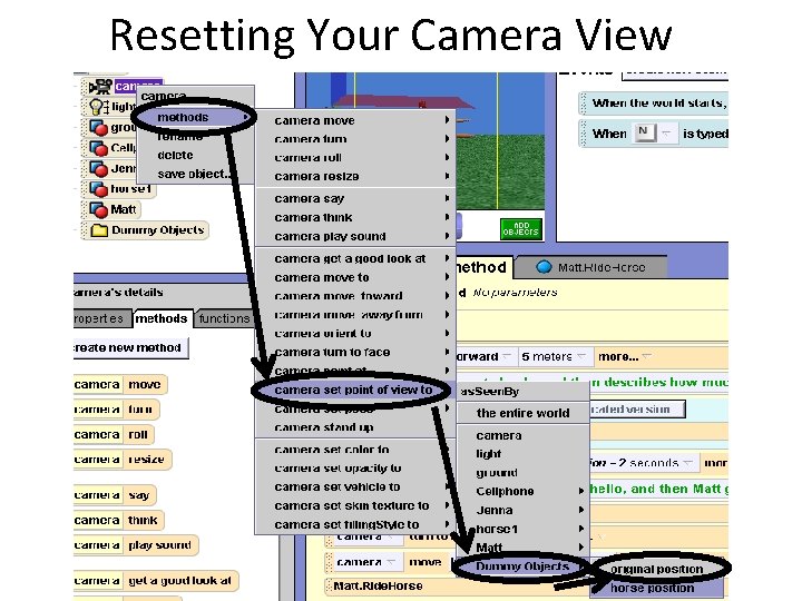 Resetting Your Camera View 
