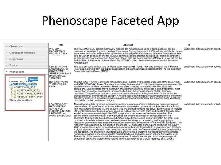 Phenoscape Faceted App 