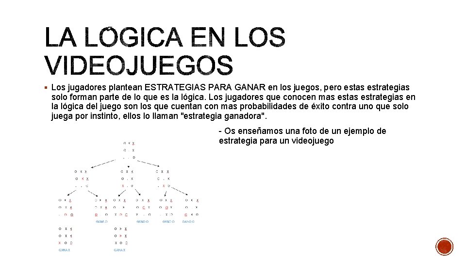 § Los jugadores plantean ESTRATEGIAS PARA GANAR en los juegos, pero estas estrategias solo