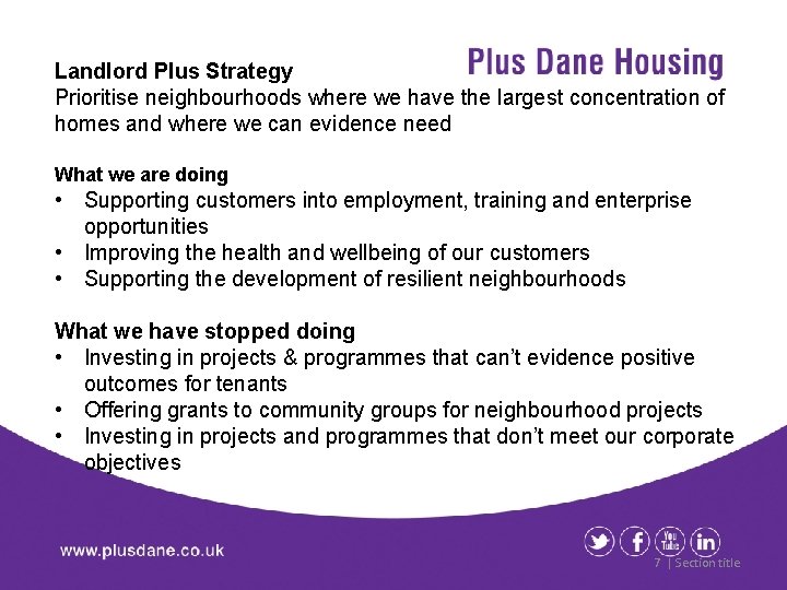 Landlord Plus Strategy Prioritise neighbourhoods where we have the largest concentration of homes and