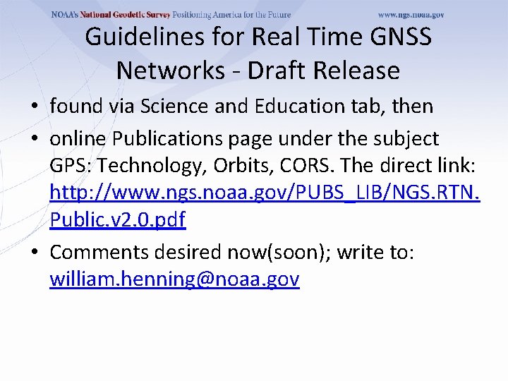 Guidelines for Real Time GNSS Networks - Draft Release • found via Science and