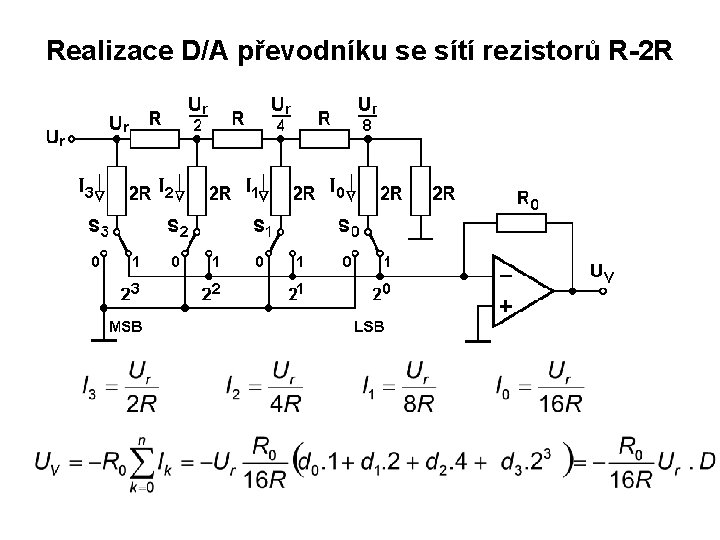 Realizace D/A převodníku se sítí rezistorů R-2 R 