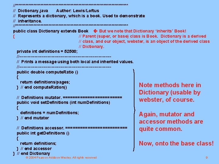 //********************************** // Dictionary. java Author: Lewis/Loftus // Represents a dictionary, which is a book.