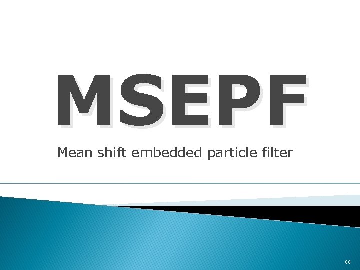 MSEPF Mean shift embedded particle filter 60 