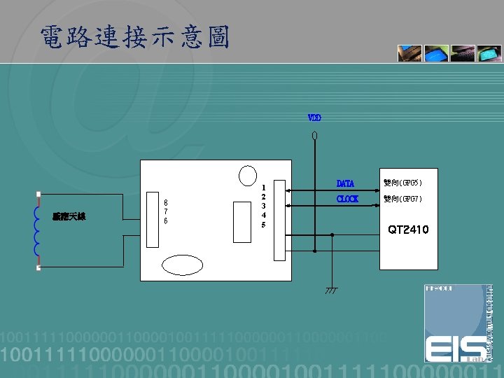 電路連接示意圖 VDD 感應天線 8 7 6 1 2 3 4 5 DATA 雙向(GPG 5)