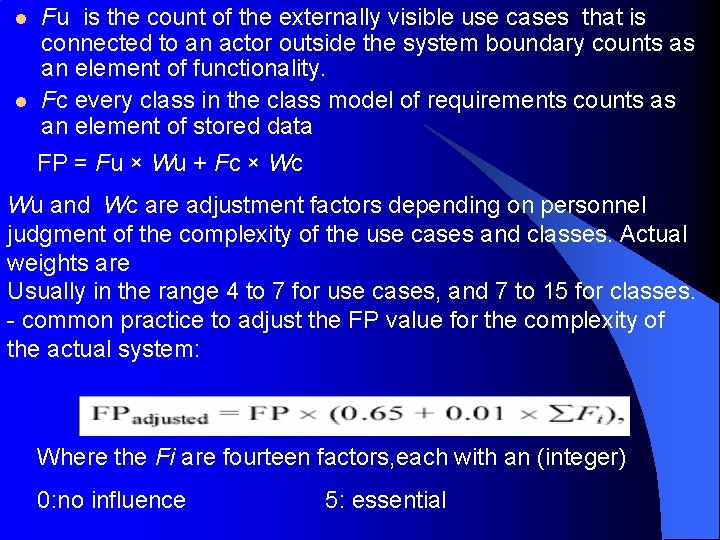 l l Fu is the count of the externally visible use cases that is