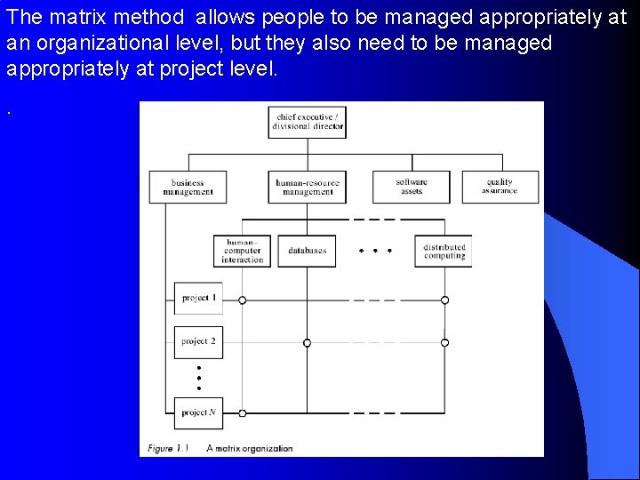 The matrix method allows people to be managed appropriately at an organizational level, but