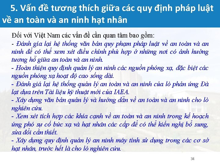 5. Vấn đề tương thích giữa các quy định pháp luật về an toàn