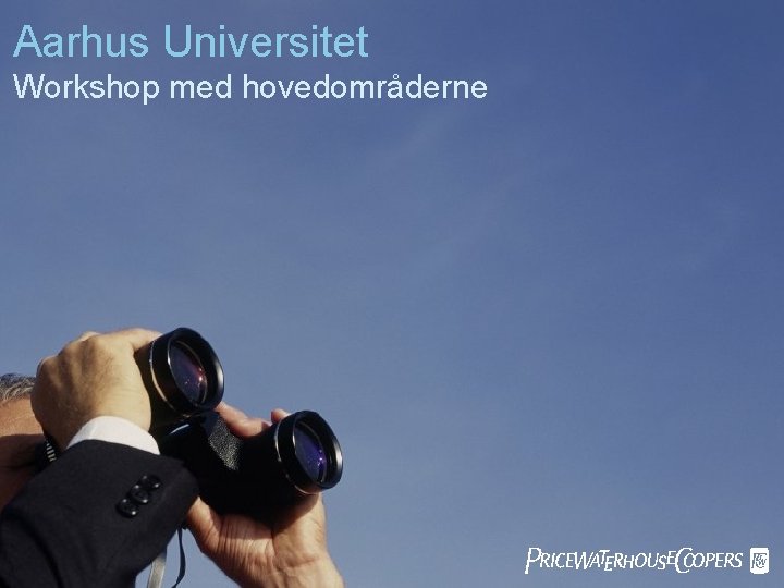 Aarhus Universitet Workshop med hovedområderne Pw. C 