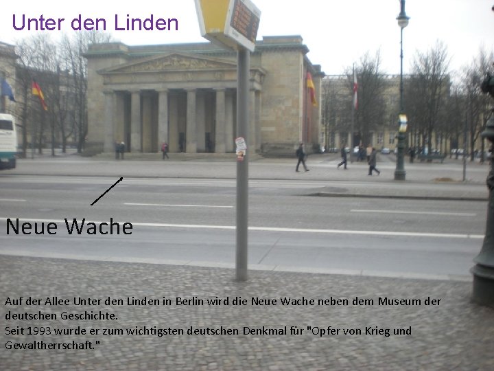 Unter den Linden Neue Wache Auf der Allee Unter den Linden in Berlin wird
