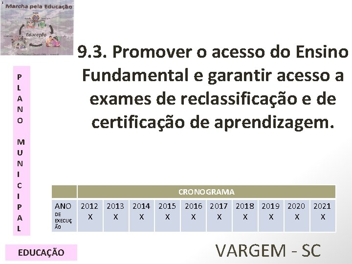 9. 3. Promover o acesso do Ensino Fundamental e garantir acesso a exames de