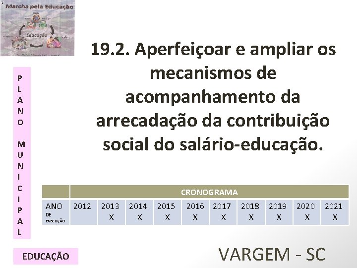 19. 2. Aperfeiçoar e ampliar os mecanismos de acompanhamento da arrecadação da contribuição social