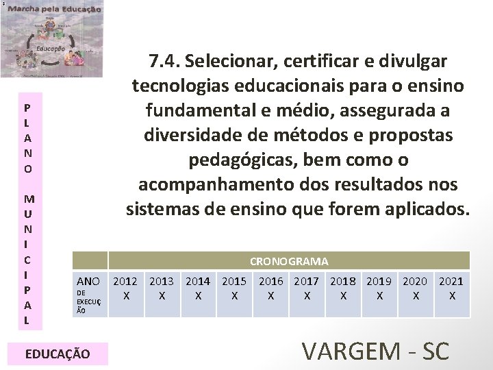 7. 4. Selecionar, certificar e divulgar tecnologias educacionais para o ensino fundamental e médio,