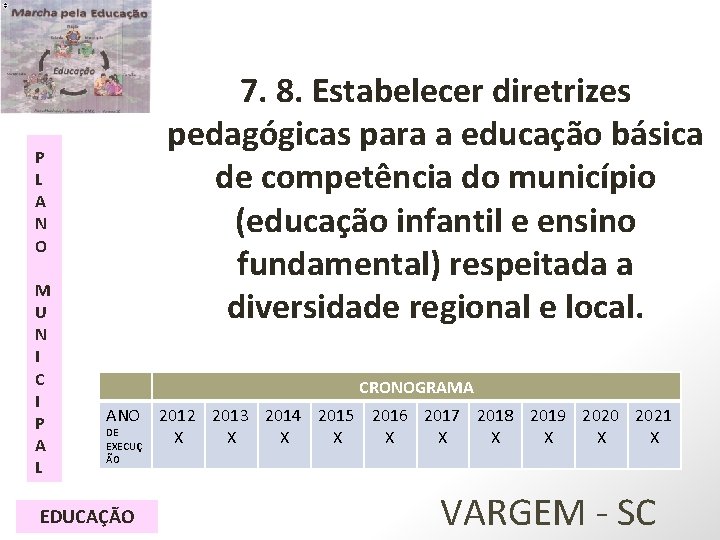 7. 8. Estabelecer diretrizes pedagógicas para a educação básica de competência do município (educação