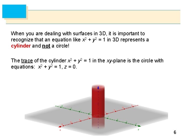 When you are dealing with surfaces in 3 D, it is important to recognize