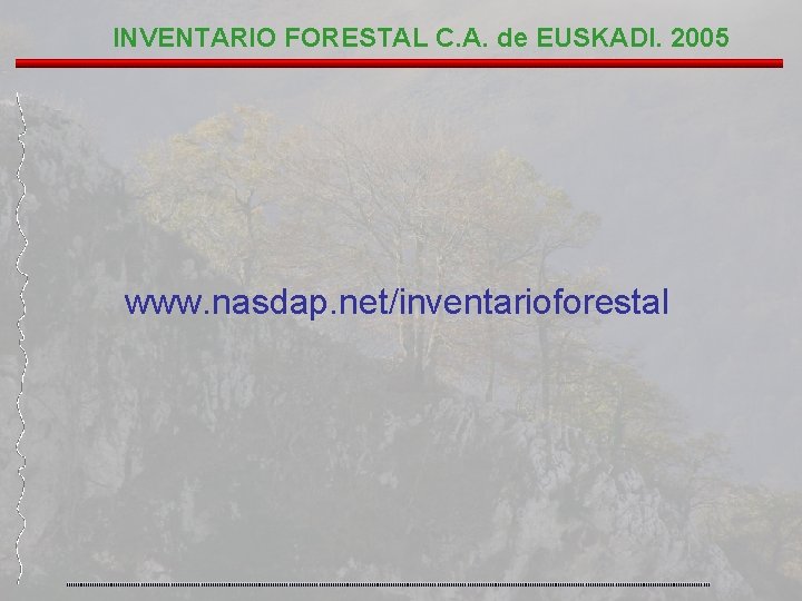 INVENTARIO FORESTAL C. A. de EUSKADI. 2005 www. nasdap. net/inventarioforestal 