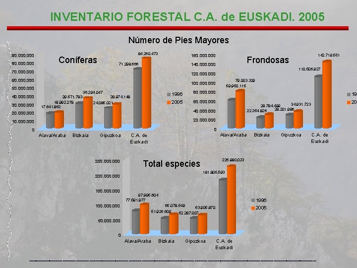 INVENTARIO FORESTAL C. A. de EUSKADI. 2005 Número de Pies Mayores 90. 000 84. INVENTARIO FORESTAL C. A. de EUSKADI. 2005 Número de Pies Mayores 90. 000 84.