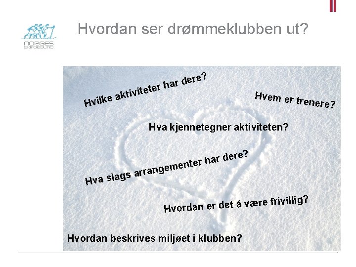 Hvordan ser drømmeklubben ut? ? Hvilk ere d r a rh te ivite t