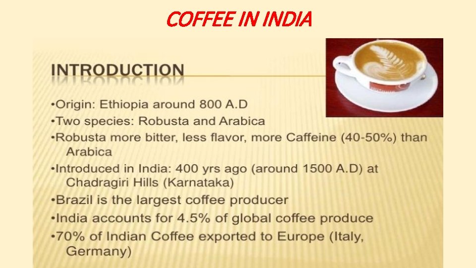 COFFEE IN INDIA 