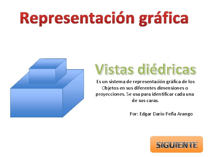 Representación gráfica Vistas diédricas Es un sistema de representación gráfica de los Objetos en