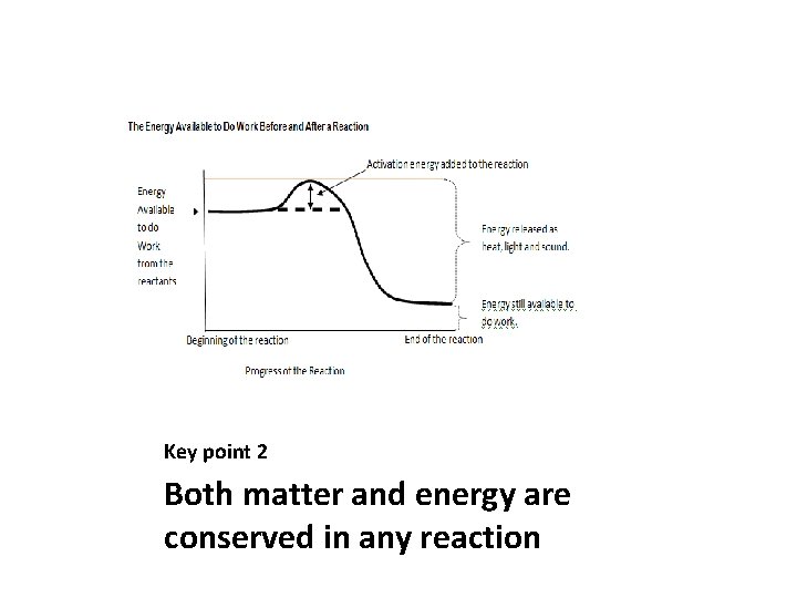 Key point 2 Both matter and energy are conserved in any reaction 