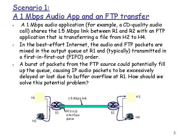 Scenario 1: A 1 Mbps Audio App and an FTP transfer r A 1
