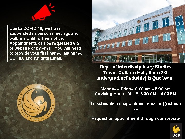 Due to COVID-19, we have suspended in-person meetings and walk-ins until further notice. Appointments