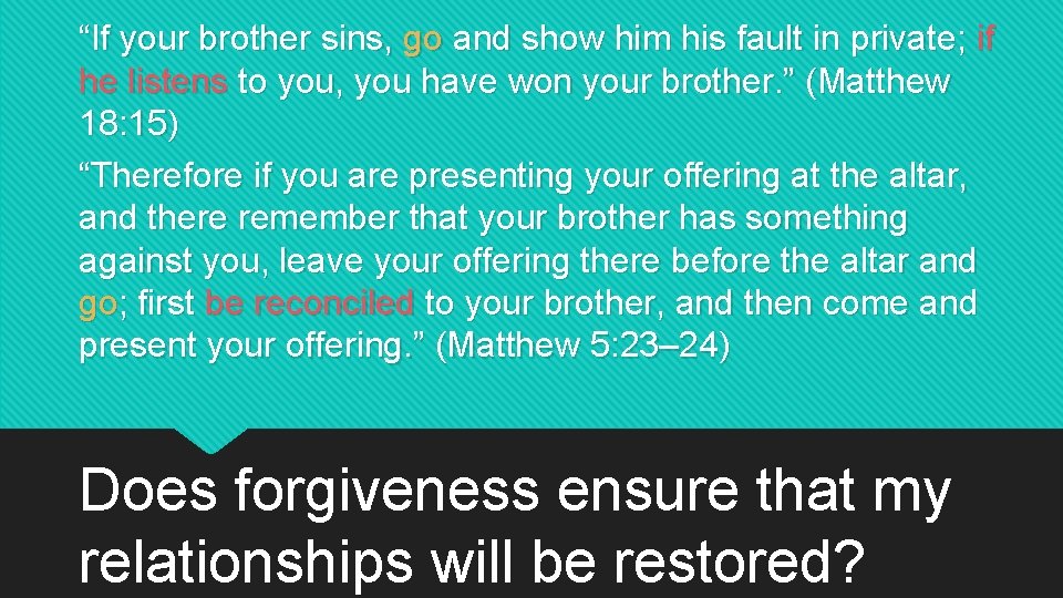 “If your brother sins, go and show him his fault in private; if he