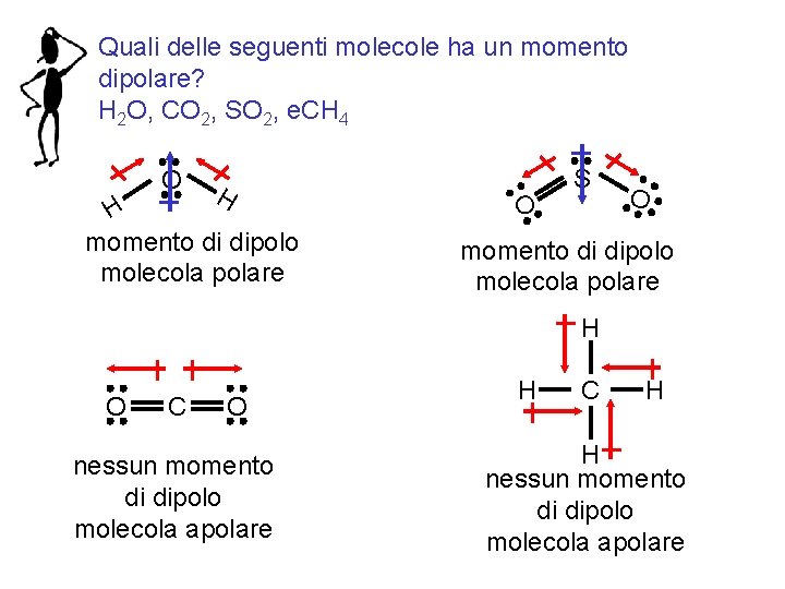 Quali delle seguenti molecole ha un momento dipolare? H 2 O, CO 2, SO