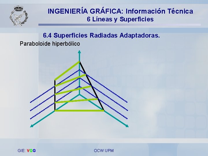 INGENIERÍA GRÁFICA: Información Técnica 6 Líneas y Superficies 6. 4 Superficies Radiadas Adaptadoras. Paraboloide