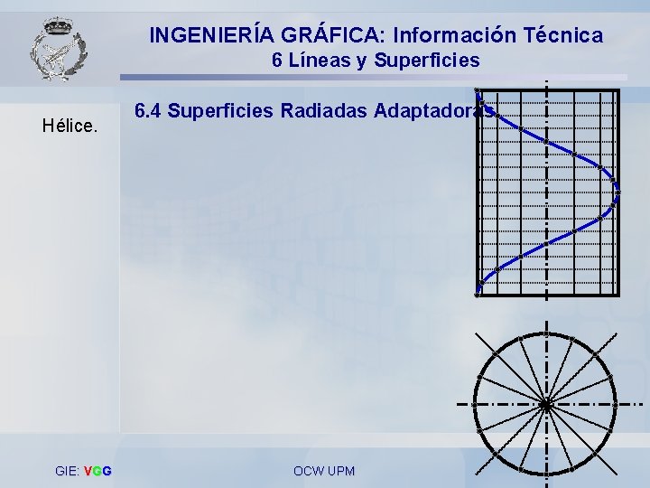 INGENIERÍA GRÁFICA: Información Técnica 6 Líneas y Superficies Hélice. GIE: VGG 6. 4 Superficies
