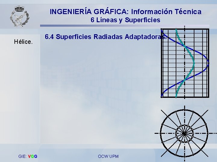 INGENIERÍA GRÁFICA: Información Técnica 6 Líneas y Superficies Hélice. GIE: VGG 6. 4 Superficies