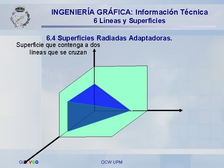 INGENIERÍA GRÁFICA: Información Técnica 6 Líneas y Superficies 6. 4 Superficies Radiadas Adaptadoras. Superficie