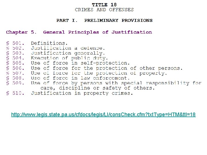 http: //www. legis. state. pa. us/cfdocs/legis/LI/cons. Check. cfm? txt. Type=HTM&ttl=18 