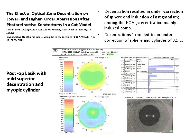 The Effect of Optical Zone Decentration on Lower- and Higher- Order Aberrations after Photorefractive