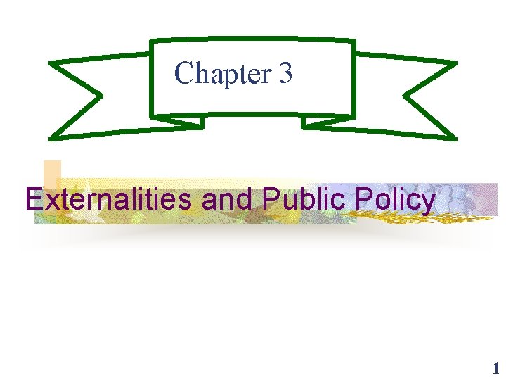 Chapter 3 Externalities and Public Policy 1 