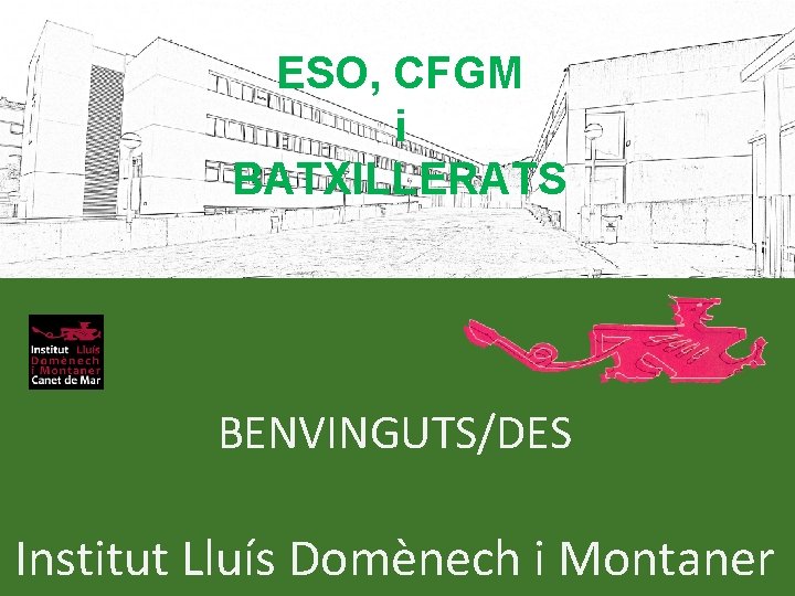 ESO, CFGM i BATXILLERATS BENVINGUTS/DES Institut Lluís Domènech i Montaner 