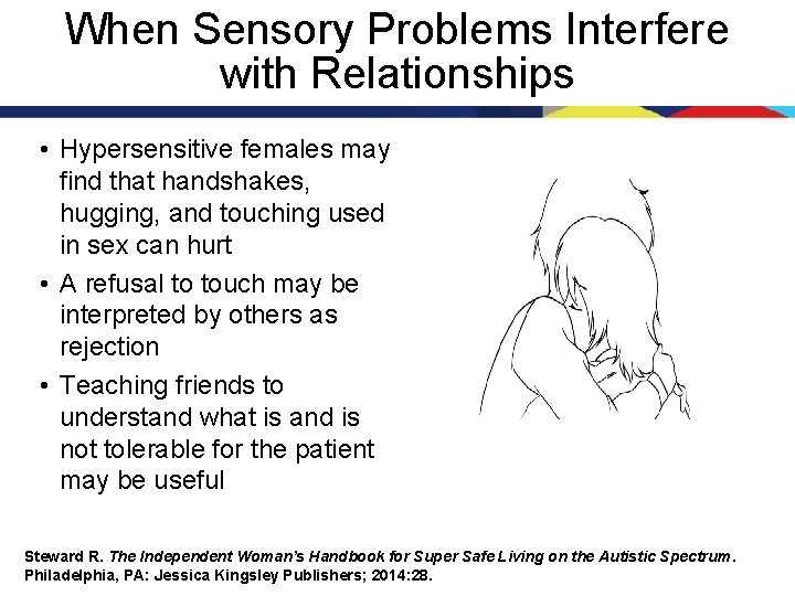 When Sensory Problems Interfere with Relationships • Hypersensitive females may find that handshakes, hugging,